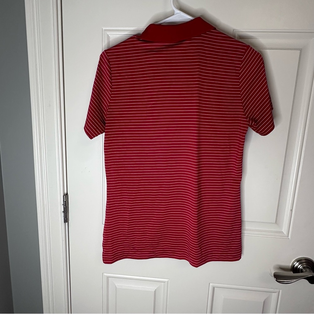 Nike Red and White Fitted Polo Button Down - Picture 2 of 4